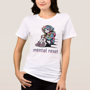 Mental Reset – Avslappnad Anime Streetwear-design T Shirt