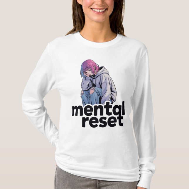 Mental Reset – Mjuk Anime Mood T-shirt (Framsida)
