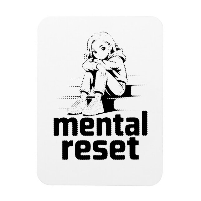 Mental Reset – Tyst Reflexion Edition Magnet (Vertikal)