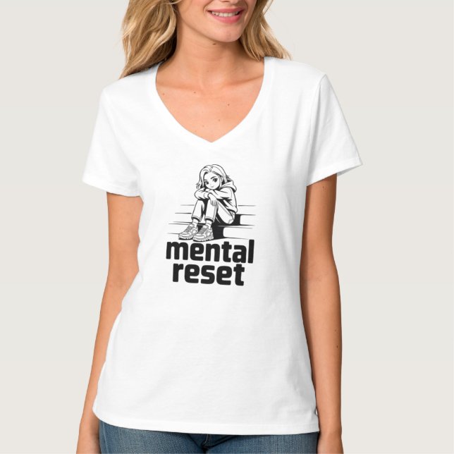 Mental Reset – Tyst Reflexion Edition T Shirt (Framsida)