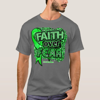 Mental Sjukdom Awareness Ribbon Faith over Fear Le T Shirt