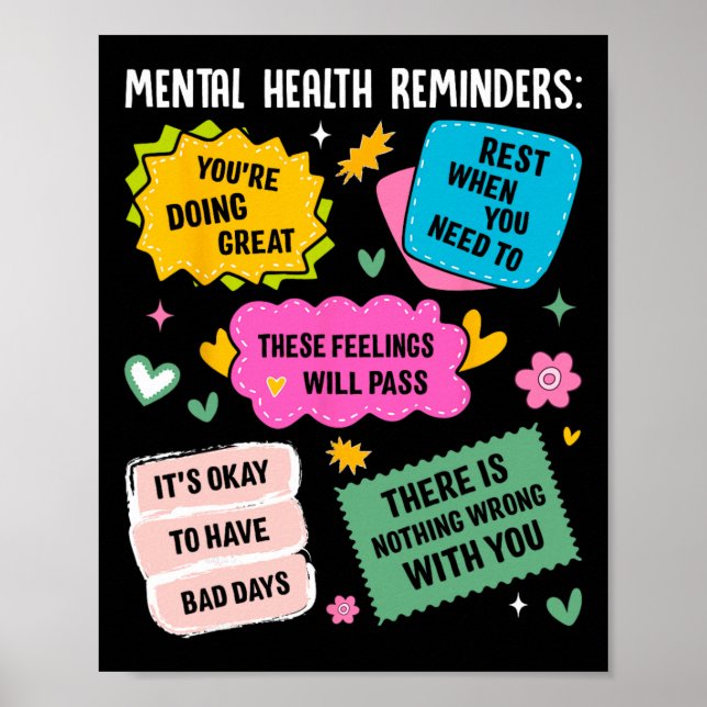 Mentala hälsopåminnelser  poster (Framsidan)