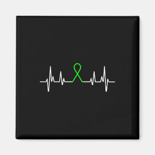Mentalhälsans medvetenhet Månad Grönt Ribbon Heart Magnet