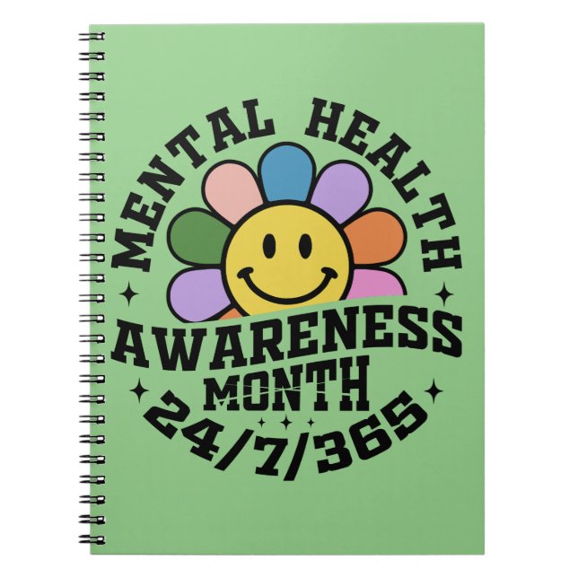 Mentalhälsomedvetenhet månad anteckningsbok (Framsidan)