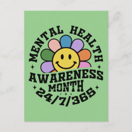 Mentalhälsomedvetenhet månad helg vykort