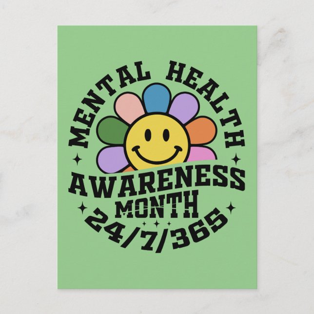 Mentalhälsomedvetenhet månad helg vykort (Framsida)
