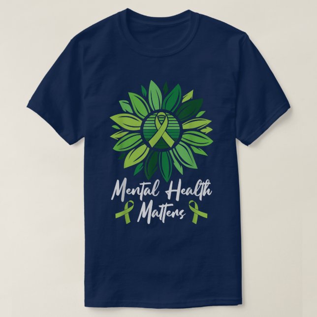 Mentalhälsoundersökare Solros Mental Health Awar T Shirt (Design framsida)