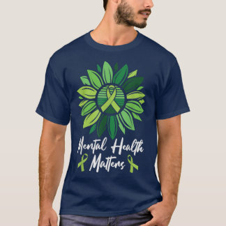 Mentalhälsoundersökare Solros Mental Health Awar T Shirt