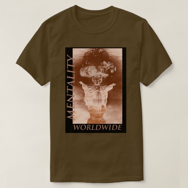 Mentality Worldwide Jesus svart T Shirt (Design framsida)