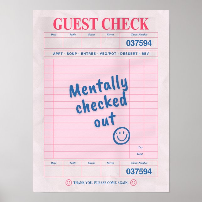 Mentally Checked Out Poster (Framsidan)
