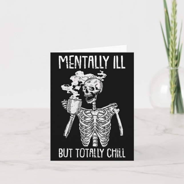 Mentally Ill But Totally Chill Halloween Costume S Kort (Framsida)