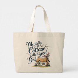 “Mentally in a Cottage with a Good Book” Tote Bag Jumbo Tygkasse