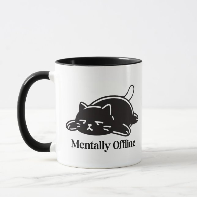 Mentally Offline Funny Introvert Mood Design Mugg (Vänster)