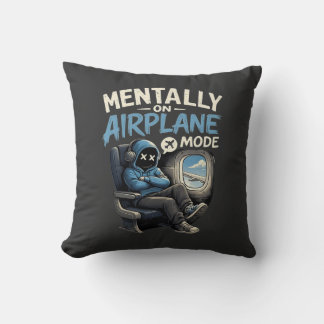 Mentally On Airplane Mode Shirt Funny Anime boy Kudde