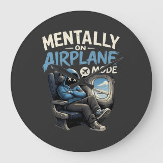 Mentally On Airplane Mode Shirt Funny Anime boy Stor Klocka