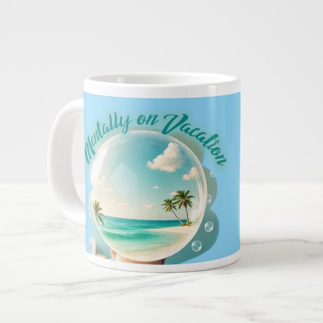 mentally on vacation design jumbo mugg (Framsida vänster)