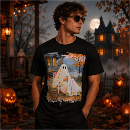 Mentalt är jag här Roligt Spöke Höst T Shirt