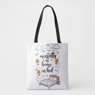 Mentalt hemma i säng Totebag | Söt mysig Tygkasse