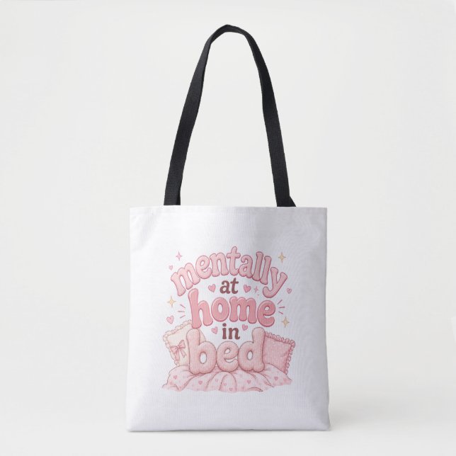 Mentalt Hemma I Sängen Totebag Tygkasse (Framsida)