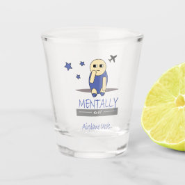 Mentalt i Flygplansläge Söt Kawaii Shotglas