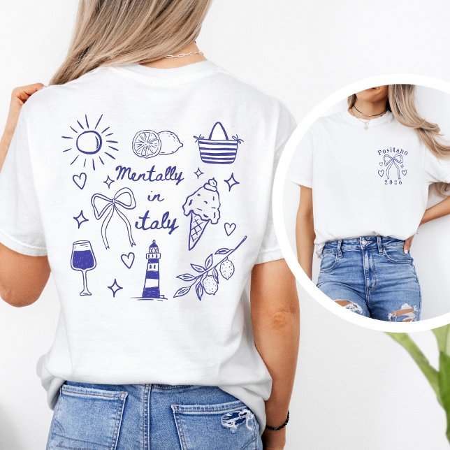 Mentalt i Italien Kokett Båge Anpassad Destination T Shirt (Skapare uppladdad)