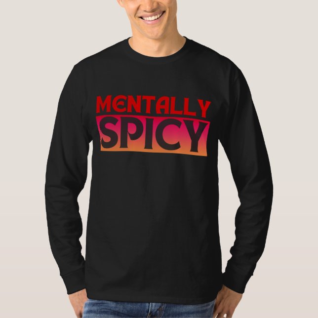 MENTALT KRYPANDE CITER TYPOGRAFI T SHIRT (Framsida)