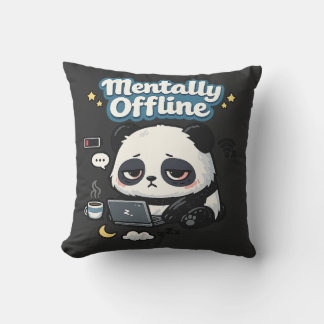 Mentalt Offline Panda | Introvert Lo-Fi Estetik Kudde