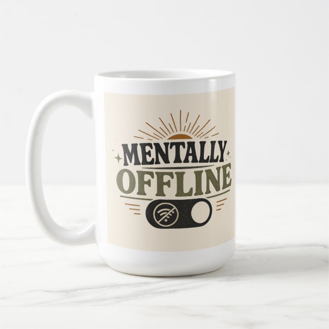 Mentalt Offline Retro Introvert Kaffe Mugg (Vänster)