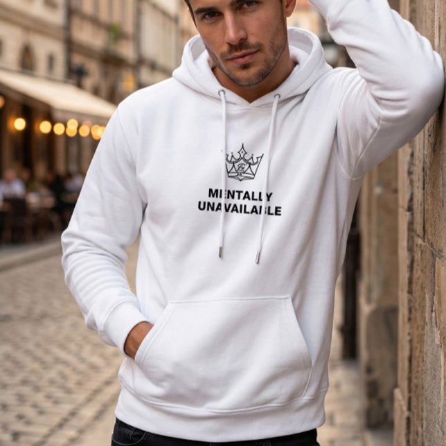 Mentalt Otillgänglig Hoodie Vit (Skapare uppladdad)