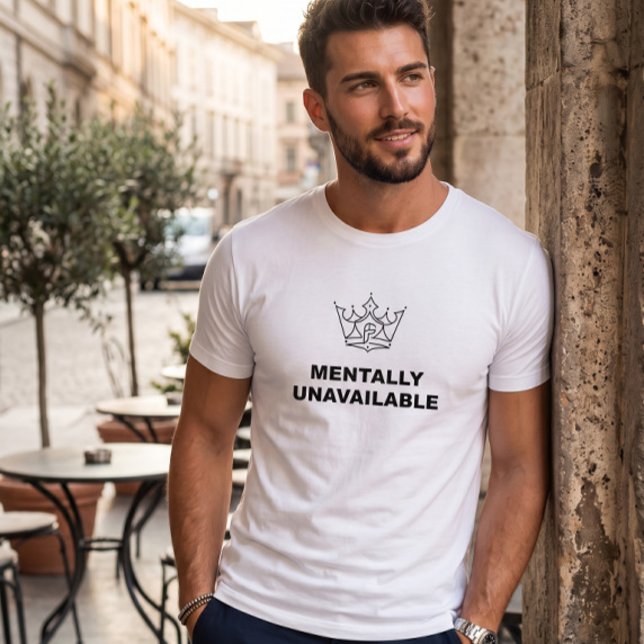 Mentalt Otillgänglig Krontröja Vit T Shirt (Skapare uppladdad)