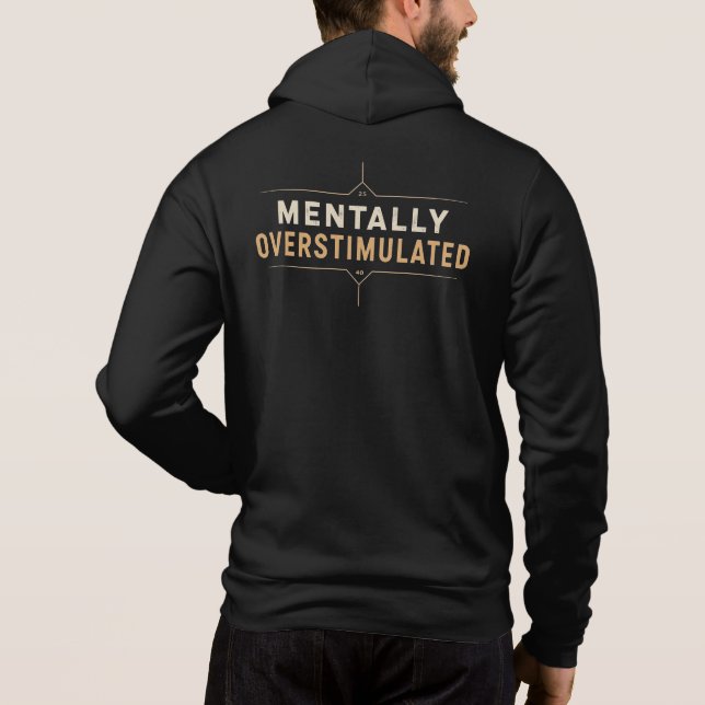 Mentalt Överstimulerad Vintage Typografi T Shirt (Baksida)
