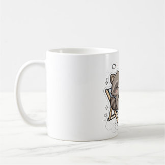 Mentalt på semester-mugg - Rolig tvättbjörn kaffem Kaffemugg