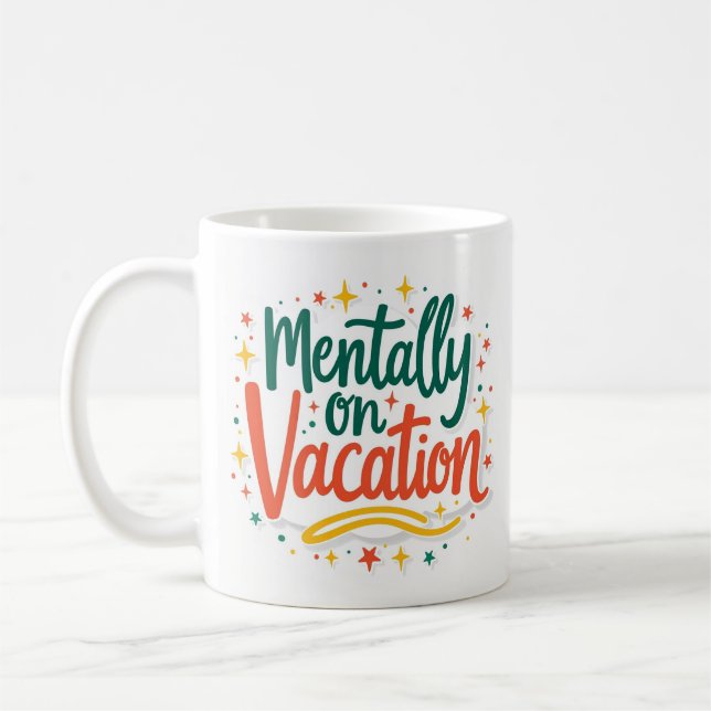 Mentalt På Semester Rolig Kaffemug Kaffemugg (Vänster)