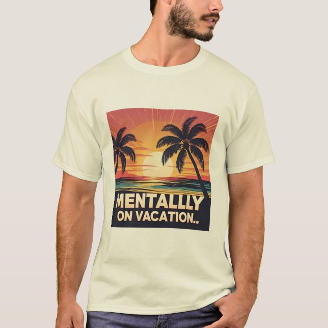 Mentalt på Vacation Retro-sommarteve T Shirt (Framsida)