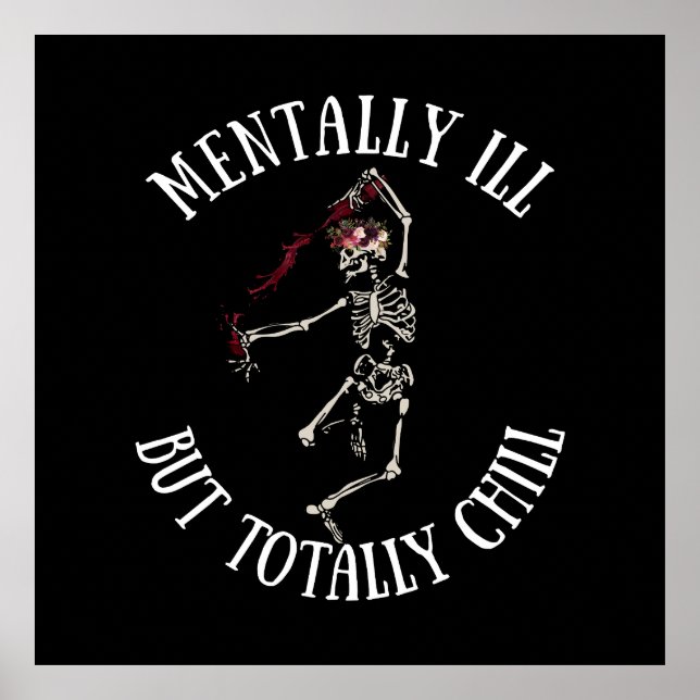 Mentalt sjuka, men totalt kyliga, roliga citat poster (Framsidan)