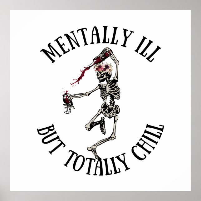 Mentalt sjuka, men totalt kyliga, roliga citat poster (Framsidan)