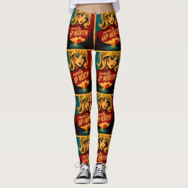 Mentalt Upp Nord Retro Michigan Sjö Liv Leggings