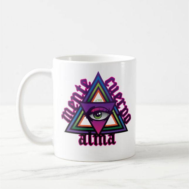 Mente Cuerpo Alma-kaffet mugg Spansk andlighet (Vänster)