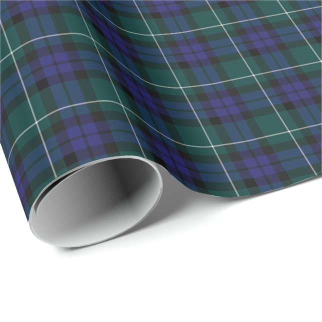 Menteith Scotland District Tartan Presentpapper (Rullad Hörn)