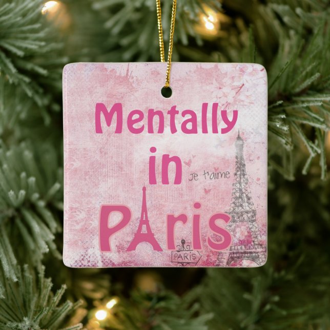 Menter i Paris Ceramic Ornament (Träd)