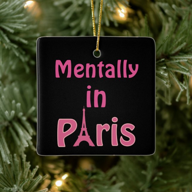 Menter i Paris Ceramic Ornament (Träd)