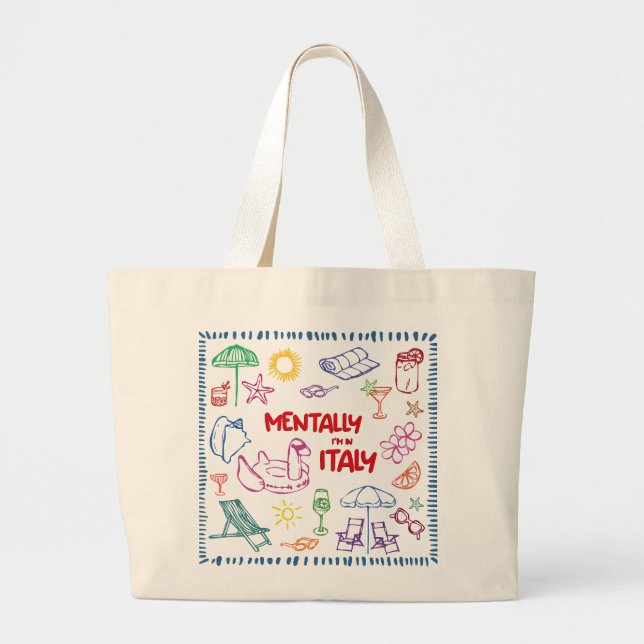 Menter in Italien Tote Bag - Aesthetic Summer Jumbo Tygkasse (Framsidan)