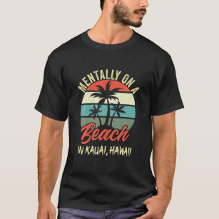 Menter på en beach i Kauai Hawaii Retro Sunset P T Shirt