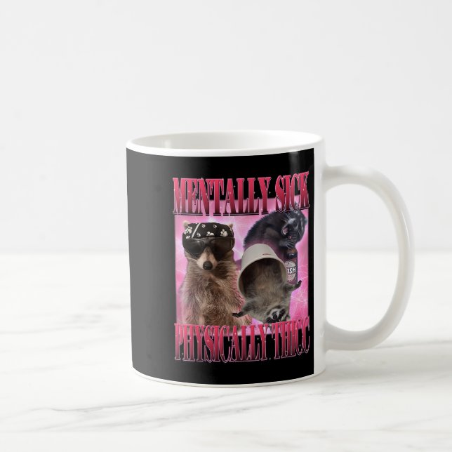 Menter-sick fysiskt-tec-nuny Raccoon-nota Kaffemugg (Höger)