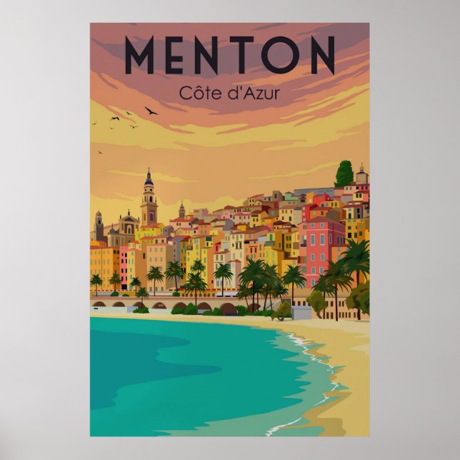 Menton, Cote d'Azur Poster (Framsidan)