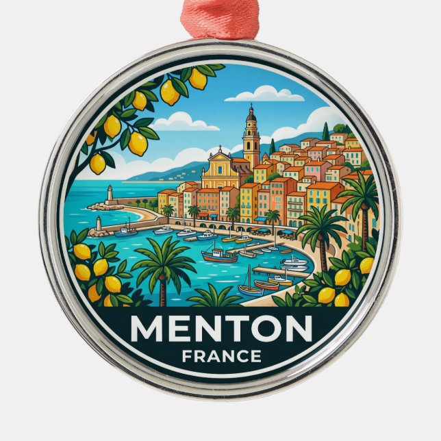 Menton Frankrike Julgransprydnad Metall (Framsidan)