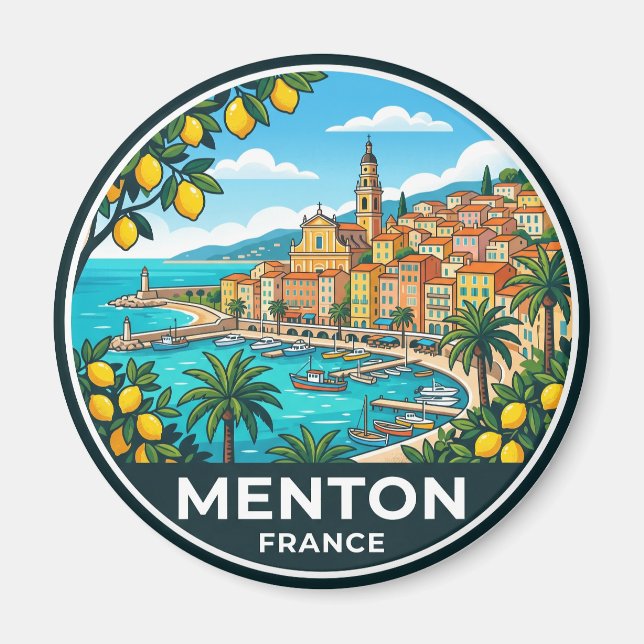 Menton Frankrike Magnet (Framsidan)