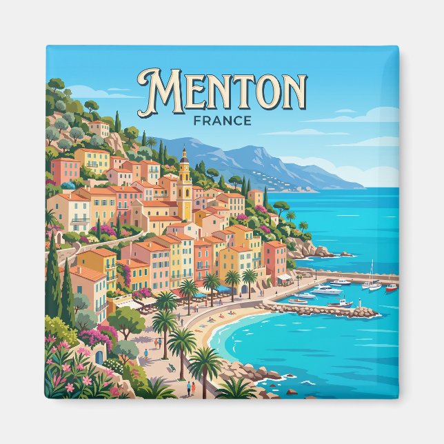 Menton Frankrike Magnet (Framsidan)