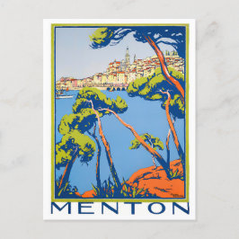 Menton Frankrike vintage resor Vykort