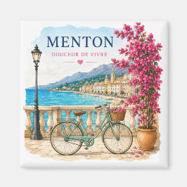 Menton French Riviera Magnet - bicycle